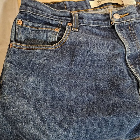 Levis 517 Bootcut Jeans 2006 Dark Blue Wear Bottom Hem 36 x 30 Mens - Picture 13 of 16